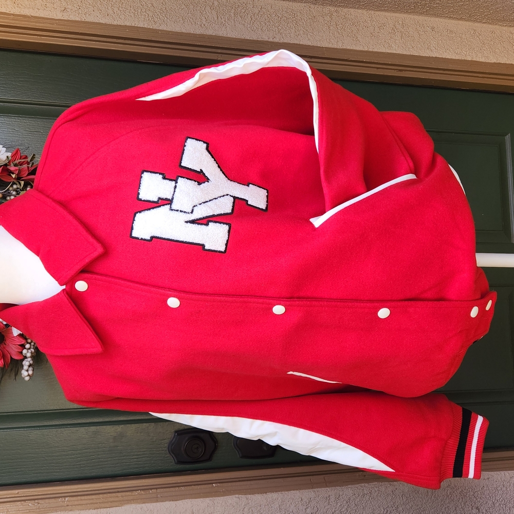 Ladies Red Varsity Jacket - Picture 2 of 5